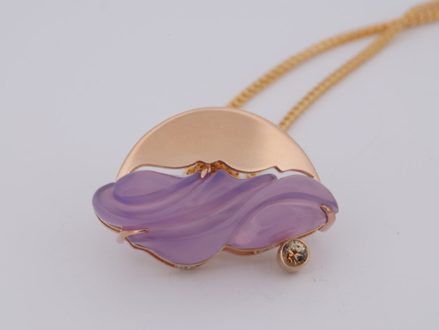 "Purple Haze" Oregon Chalcedony & Sunstone Pendant