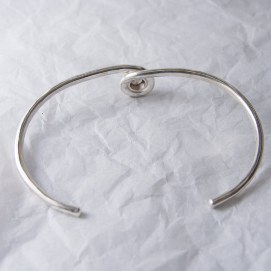 Silver Infinity Cuff Bracelet-Oregon Sunstone