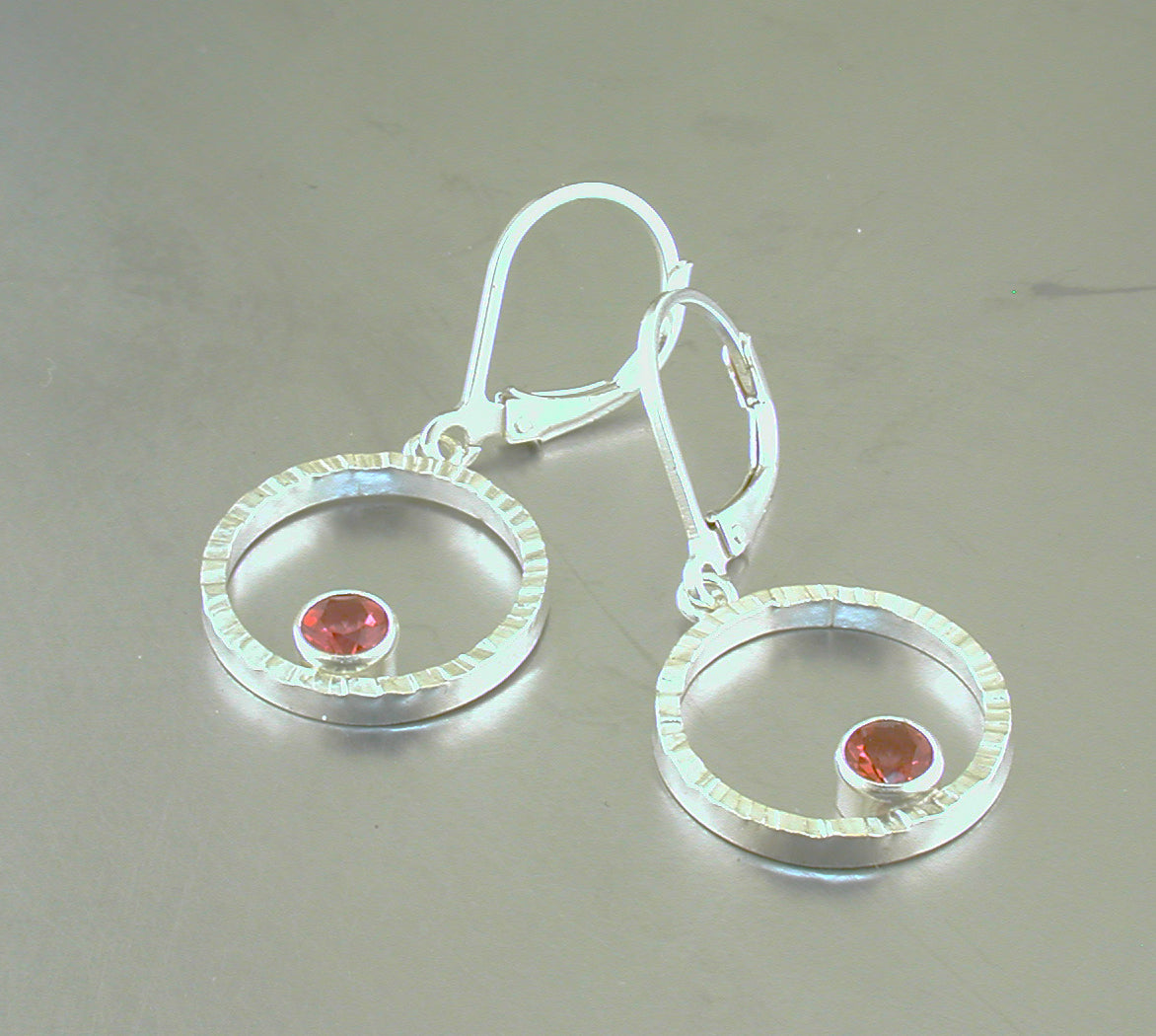 Silver orbit earrings sunset