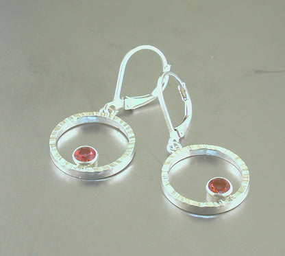 Silver orbit earrings sunset