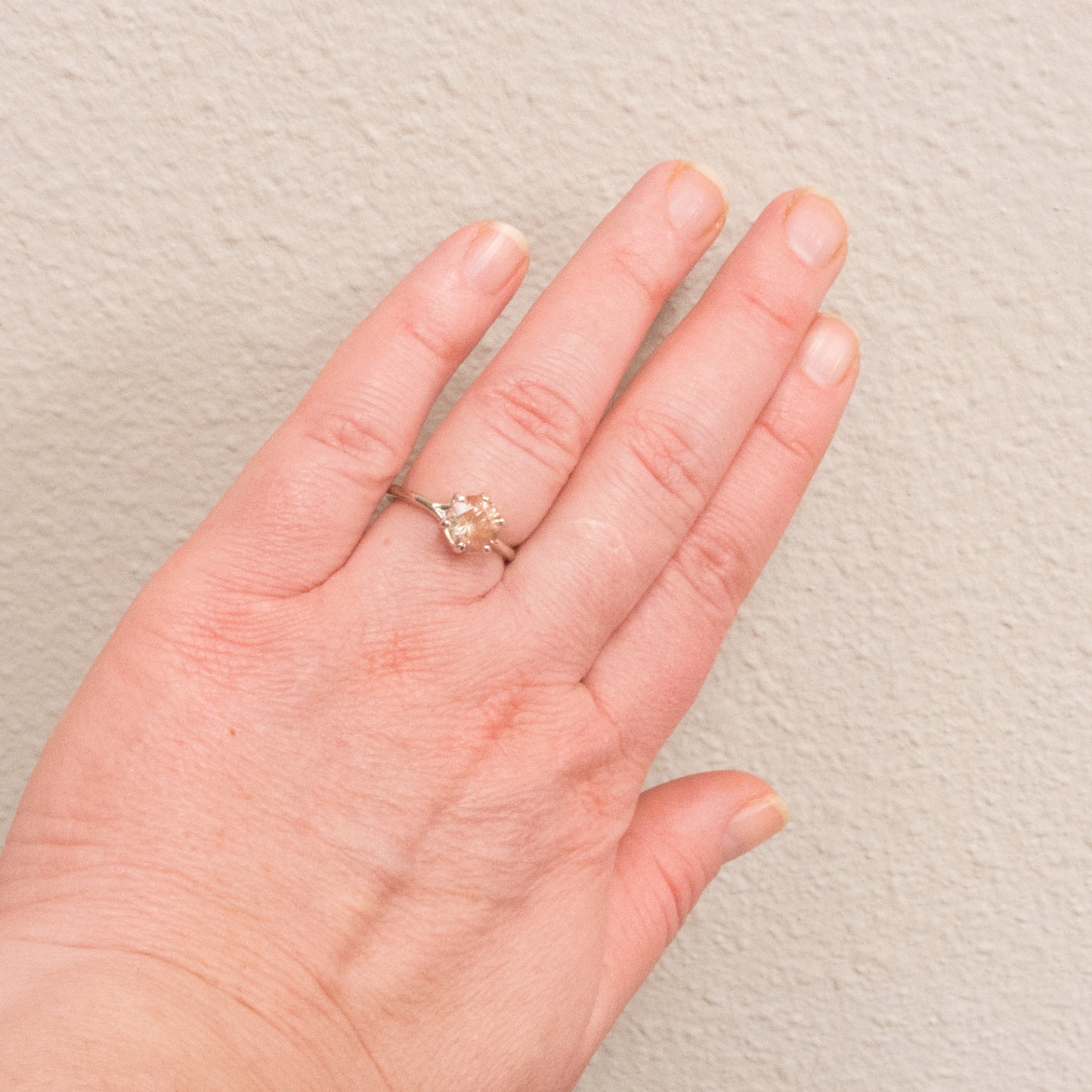 Starburst sunstone solitaire ring