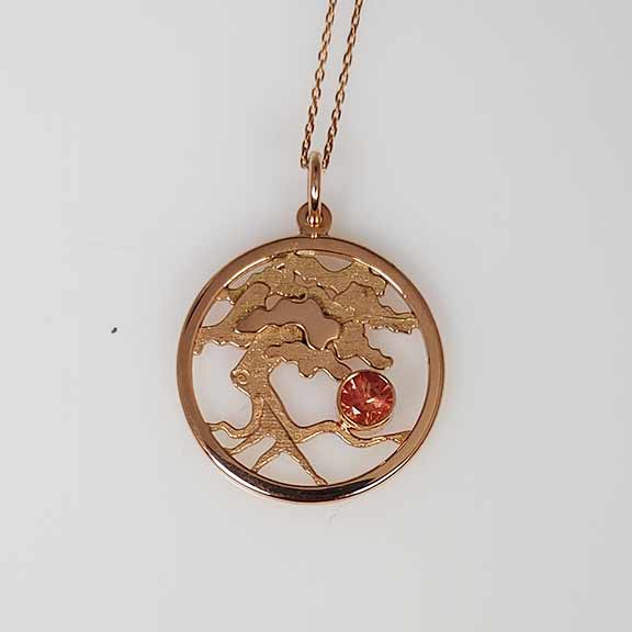 TREE OF LIFE-Necklace with Oregon Sunstone