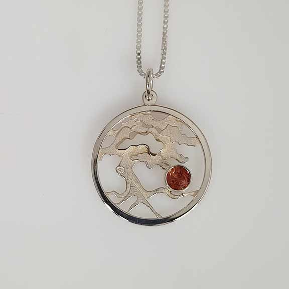 TREE OF LIFE-Necklace with Oregon Sunstone