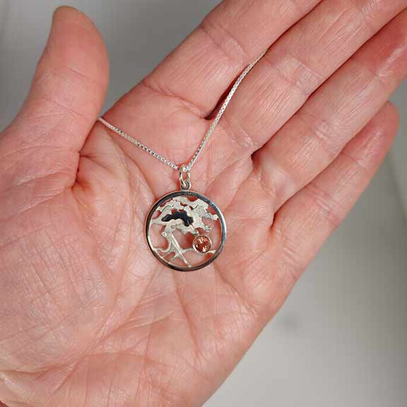 TREE OF LIFE-Necklace with Oregon Sunstone