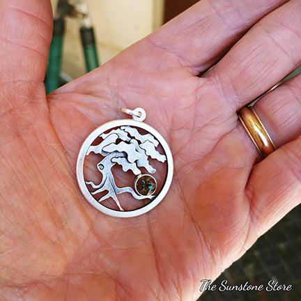 Tree of Life Medallion with Oregon Sunstone