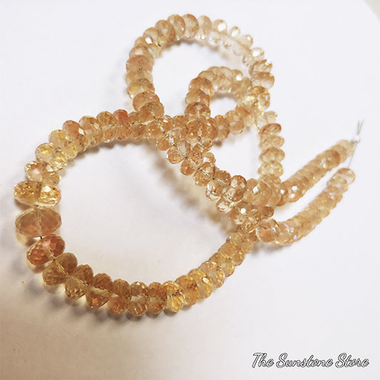 Oregon Sunstone Faceted Rondelle Shape Beads