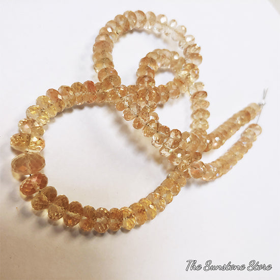 Rare Oregon Sunstone Faceted Rondelle Shape Beads