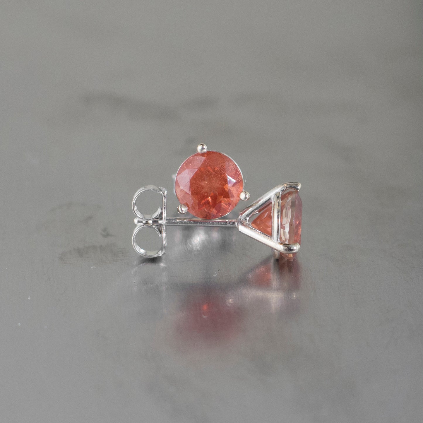 Gold Sunstone Stud Earrings