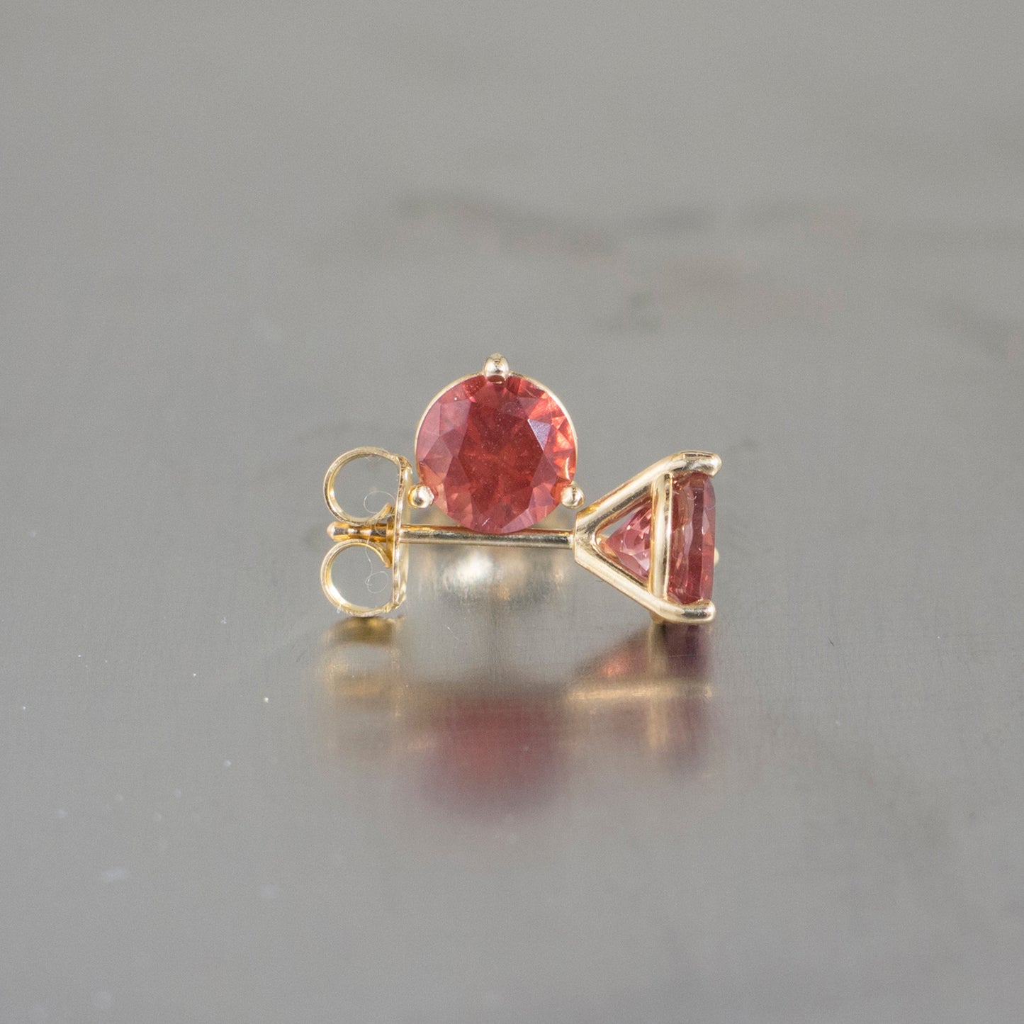 Gold Sunstone Stud Earrings