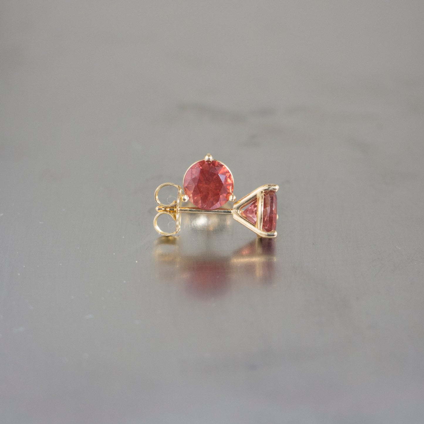 Gold Sunstone Stud Earrings