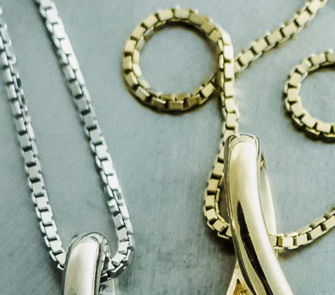Solid Gold Box Chains Three Colors Three Lengths
